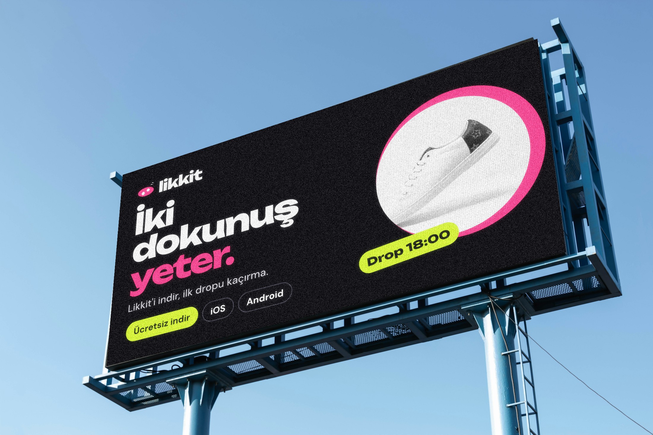 Dijital LED reklam ekranında Likkit kampanyası konsepti